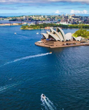 Sydney Opéra Paysage Bateaux Ciel Bleu